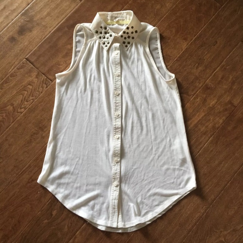 Rewind shirt jersey Top studded collar sz XS
